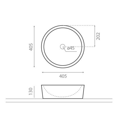 Bathco 00308 - Håndvask til bordplade DUAL Ø 40,5 cm sten/grå