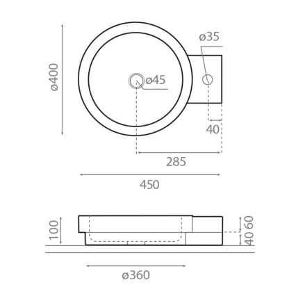 Bathco 00338 - Vask til bordplade ICONO 40x45 cm sten/beige