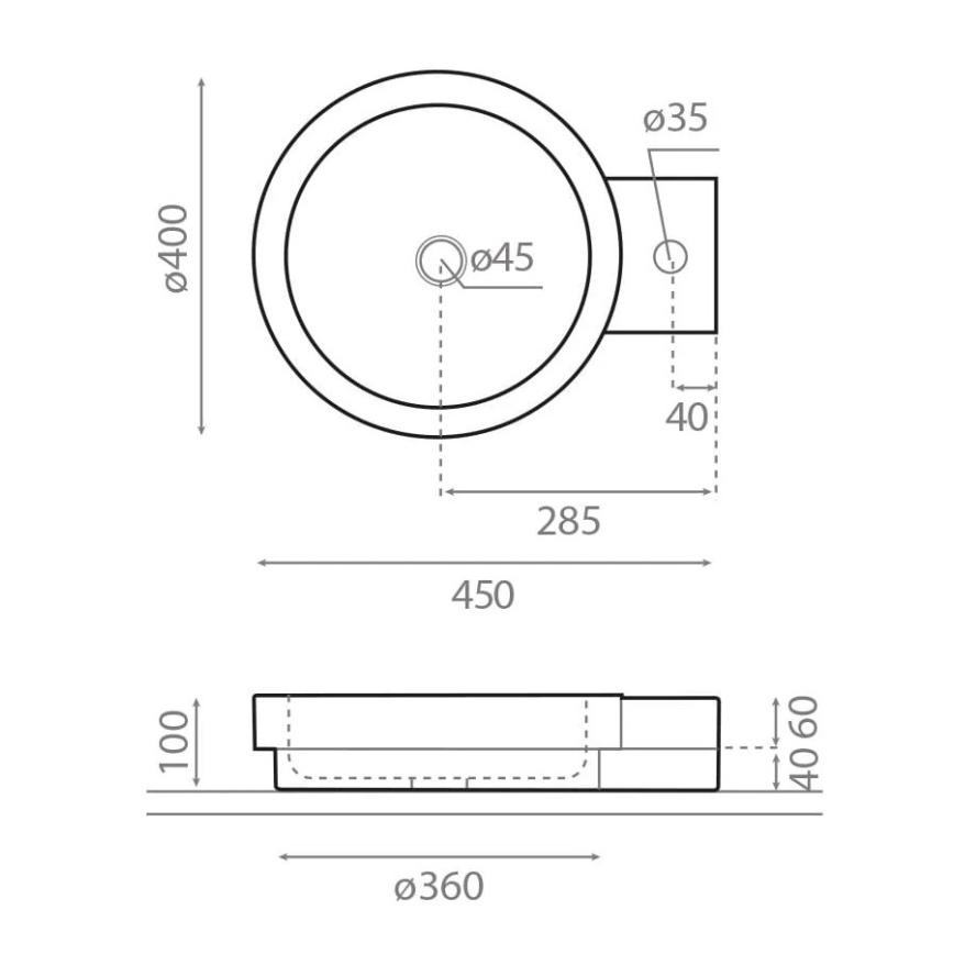 Bathco 00338 - Vask til bordplade ICONO 40x45 cm sten/beige