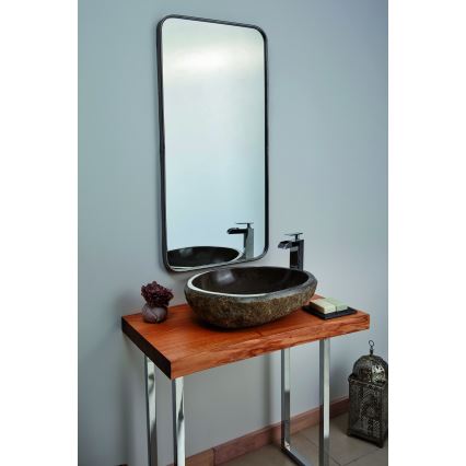 Bathco 00393 - Håndvask til bordplade RIO 52x47 cm sten/grå