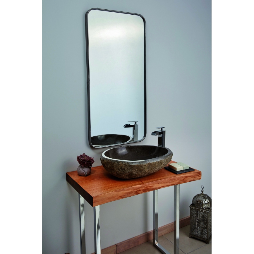 Bathco 00393 - Håndvask til bordplade RIO 52x47 cm sten/grå