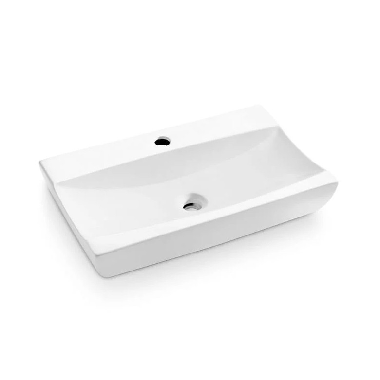 Bathco 0041 - Bordmonteret håndvask SARDINERO 61,5x37,5 cm porcelæn/hvid