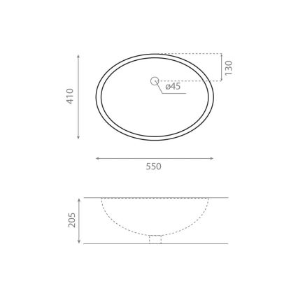 Bathco 0053 - Nedfældet håndvask ANCONA 55 x 41 cm porcelæn/hvid