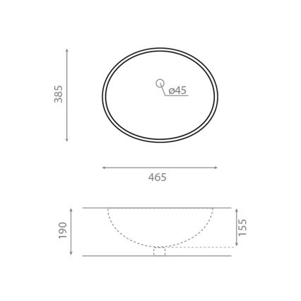 Bathco 0054 - Nedfældet håndvask MODENA 43,5x38,5 cm porcelæn/hvid