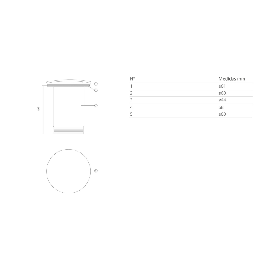 Bathco 0212BL - Bundventil til håndvask uden overløb CLICK-CLACK Ø 6 cm mat hvid