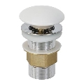 Bathco 0212MT- Bundventil uden overløb CLICK-CLACK Ø 6 cm poleret krom/mat hvid
