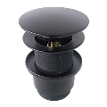 Bathco 0212NE - Bundventil til håndvask uden overløb CLICK-CLACK, Ø 6 cm, mat sort