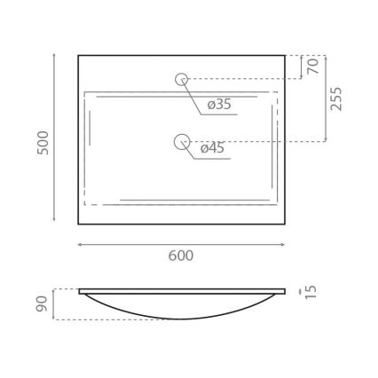 Bathco 0507 - Nedfældet håndvask MONACO 60x50 cm harpiks/hvid
