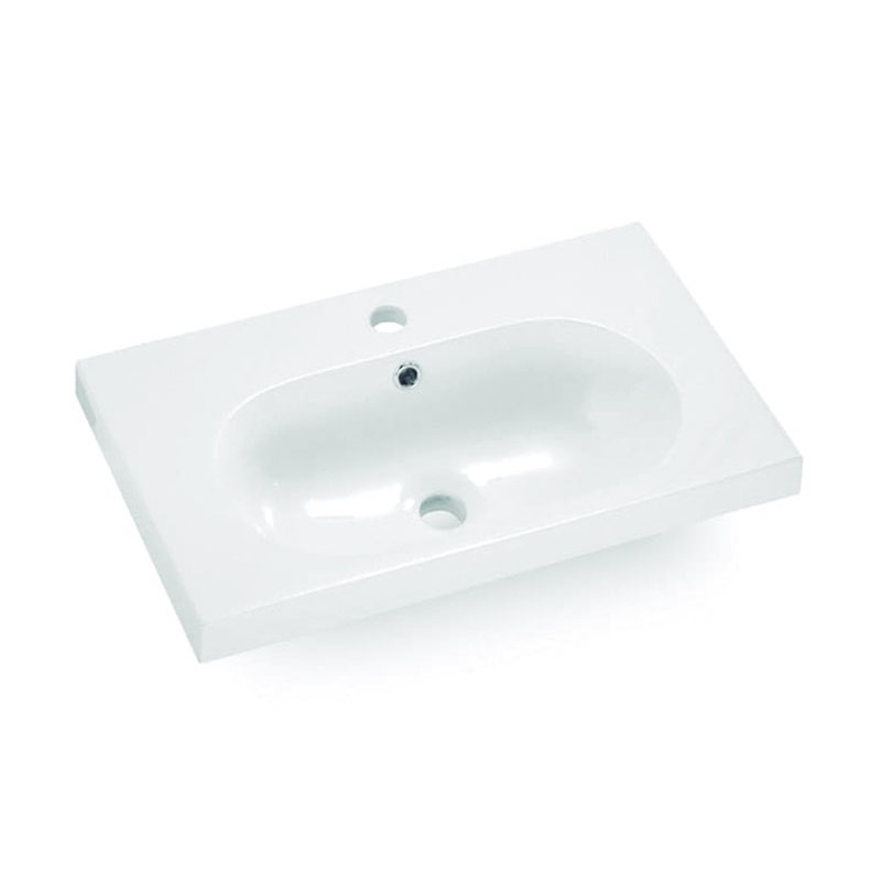 Bathco 0516 - Nedfældet håndvask ICE 60x35 cm harpiks/hvid