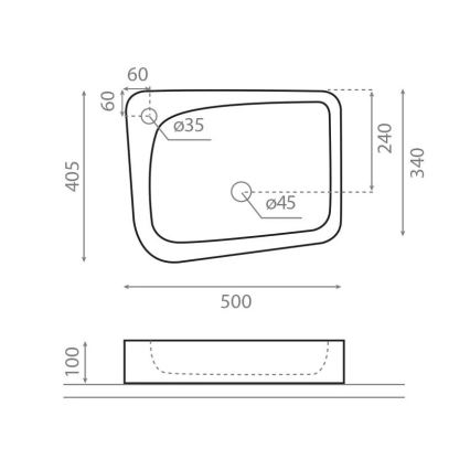 Bathco 4001 - Håndvask til bordplade ARAGON 50x40,5 cm porcelæn/hvid