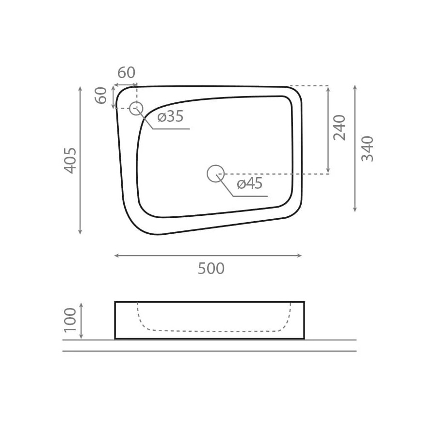 Bathco 4001 - Håndvask til bordplade ARAGON 50x40,5 cm porcelæn/hvid