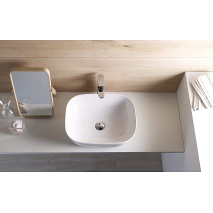 Bathco 4072 - OLEA håndvask til bordplade 49x40 cm porcelæn/hvid