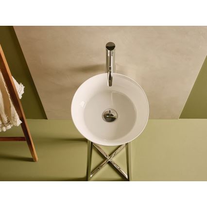 Bathco 4086 - Håndvask til bordplade VOLTA Ø 35 cm porcelæn/hvid