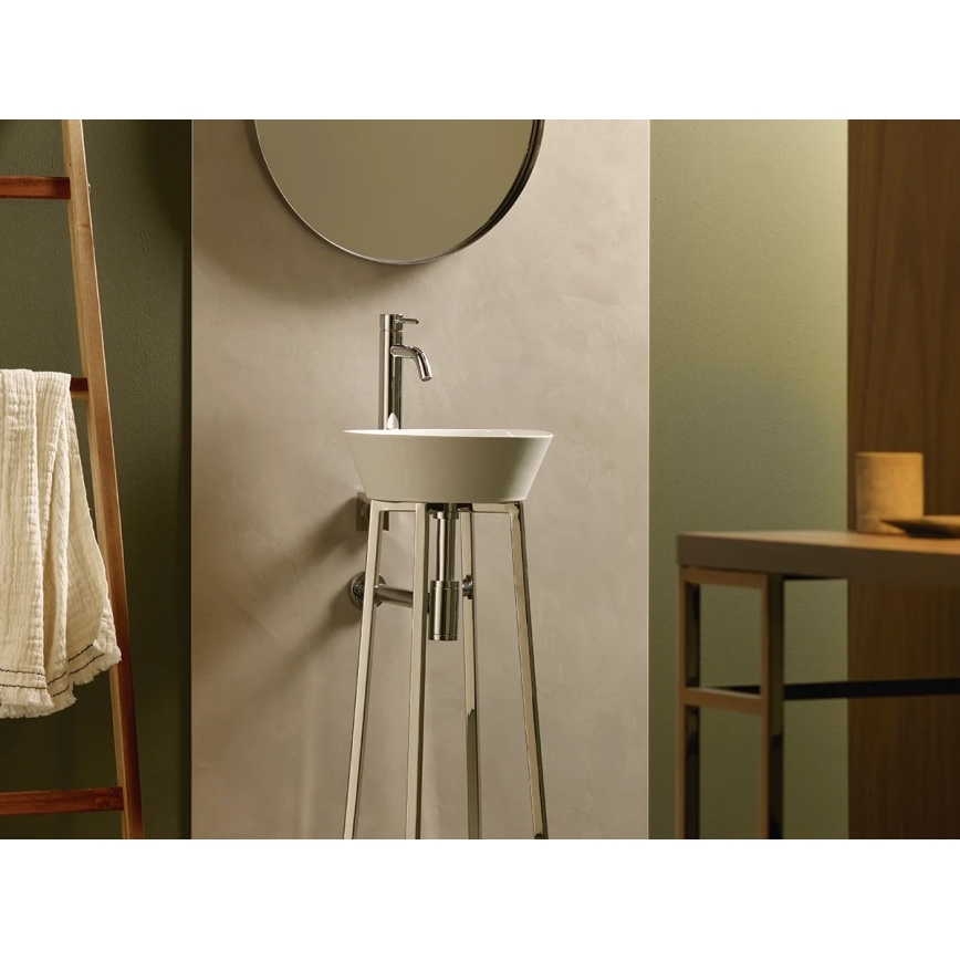 Bathco 4086 - Håndvask til bordplade VOLTA Ø 35 cm porcelæn/hvid