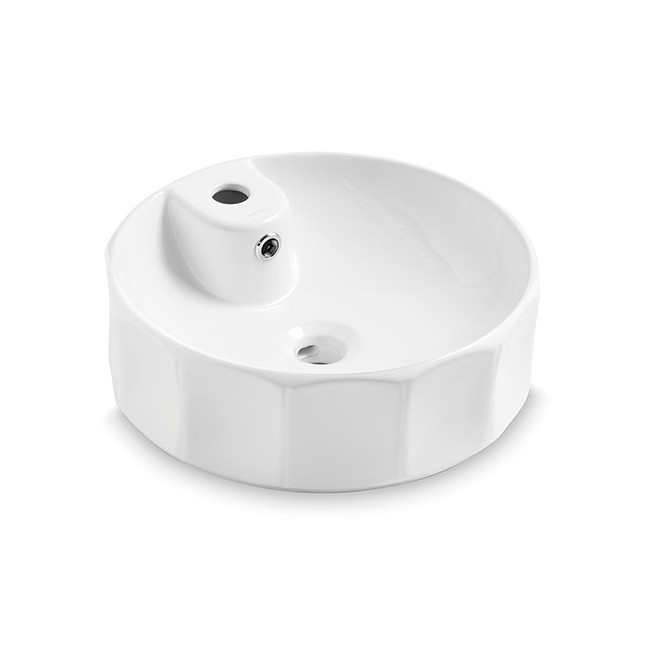 Bathco 4158 - CIRCUS vask til bordplade Ø 42 cm porcelæn/hvid
