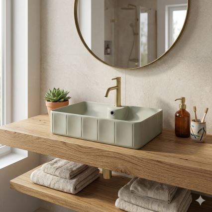 Bathco 4161 - Vask til bordplade CIRCUS 61x40,5 cm porcelæn/beige