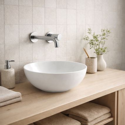 Bathco 4914 - Håndvask til bordplade DAKAR Ø 30 cm porcelæn/hvid
