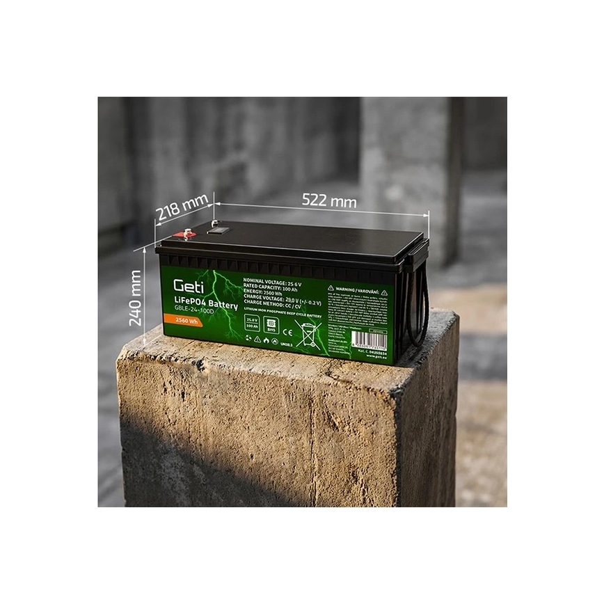 Batteri LiFePO4 25,6V/100Ah