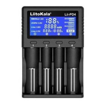 Batterioplader til A/AA/AAA/18650/20700/26650/22650