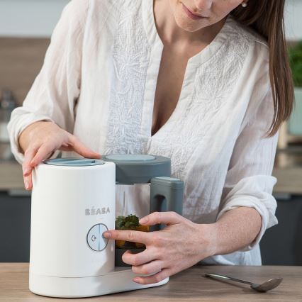 Beaba - 2-i-1 dampkoger BABYCOOK NEO hvid/grå