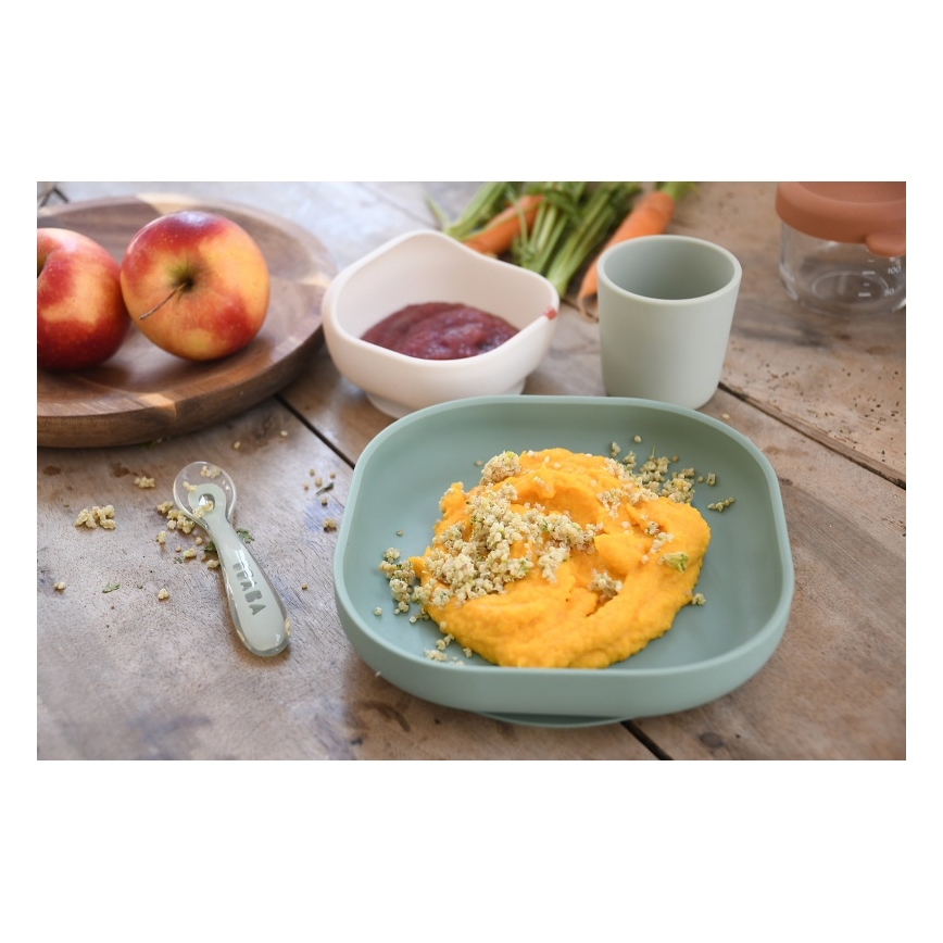 Beaba - Børnespisesæt Salviegrøn 4 dele