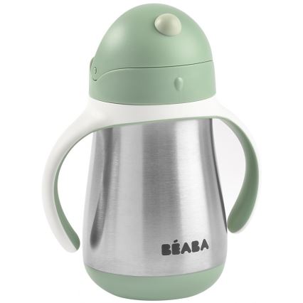 Beaba - Isoleret drikkekop med sugerør 250 ml grøn