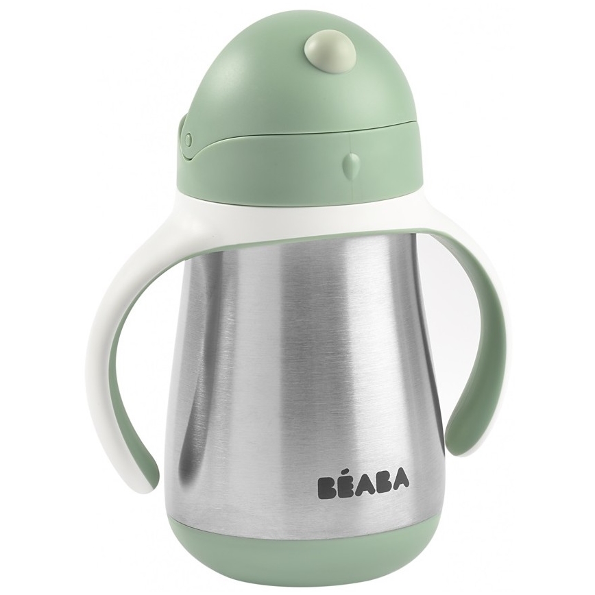 Beaba - Isoleret drikkekop med sugerør 250 ml grøn