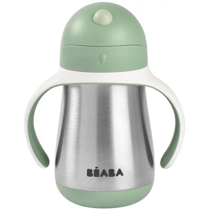 Beaba - Isoleret drikkekop med sugerør 250 ml grøn