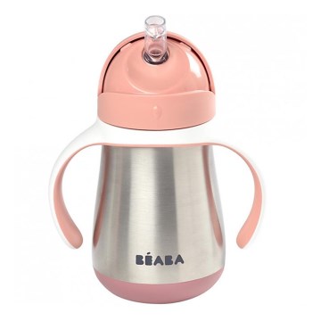 Beaba - Isoleret drikkekop med sugerør, 250 ml, lyserød