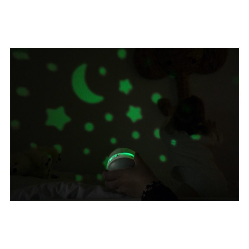 Beaba - Projektor med melodi PIXIE USB/5V 1300 mAh grøn