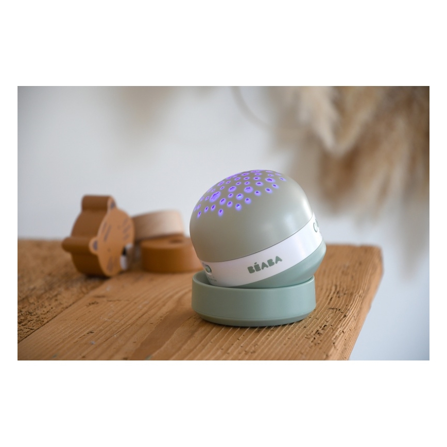 Beaba - Projektor med melodi PIXIE USB/5V 1300 mAh grøn