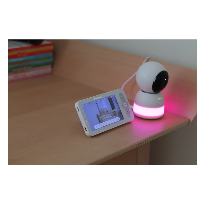 Beaba - Smart opladelig baby monitor med ZEN NIGHT 720p 5V 4000 mAh Wi-Fi i hvid