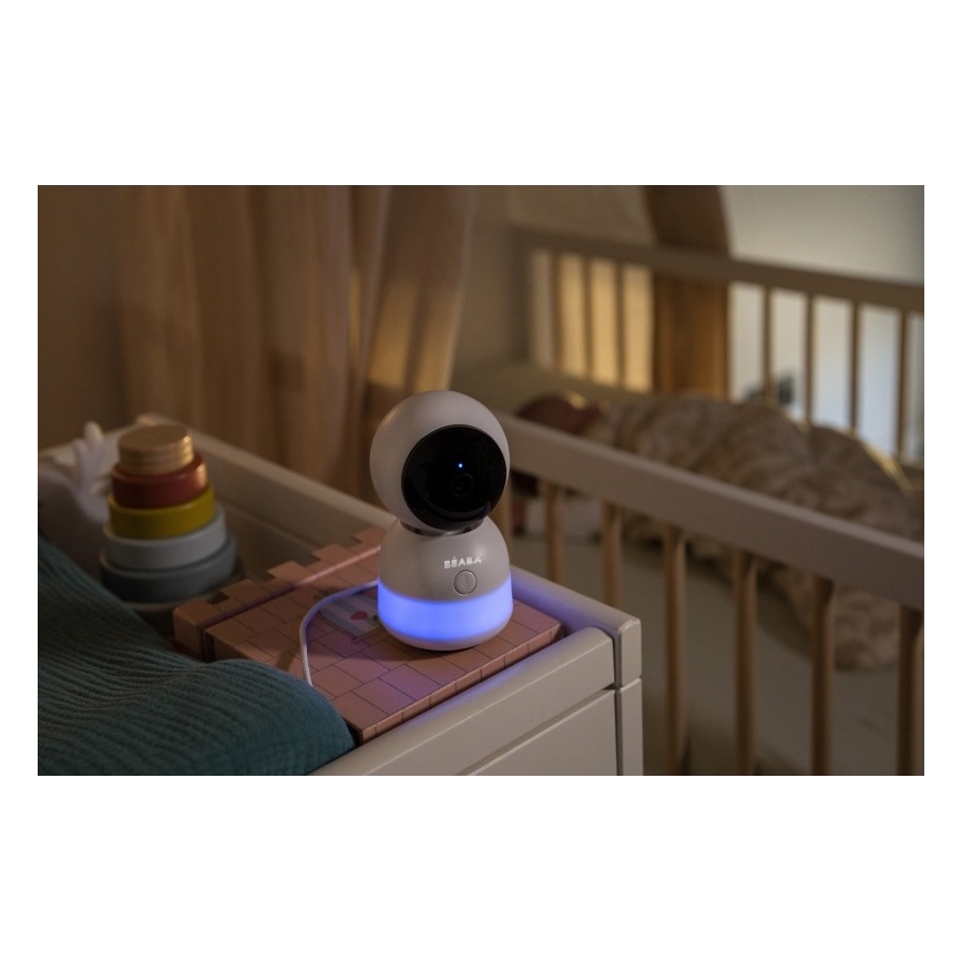 Beaba - Smart opladelig baby monitor med ZEN NIGHT 720p 5V 4000 mAh Wi-Fi i hvid