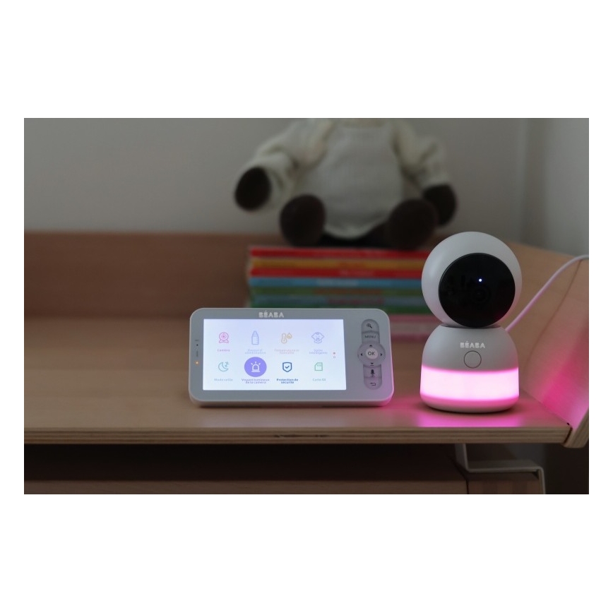 Beaba - Smart opladelig baby monitor med ZEN NIGHT 720p 5V 4000 mAh Wi-Fi i hvid