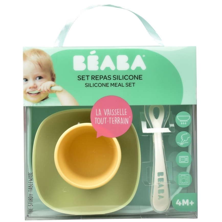 Beaba - Spisesæt til børn 4 dele gul