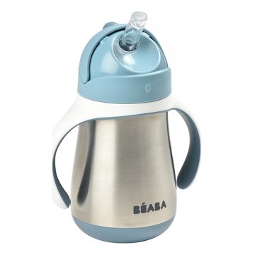 Beaba - Termo-isoleret kop med sugerør 250 ml blå