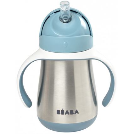 Beaba - Termokop med sugerør 250 ml blå