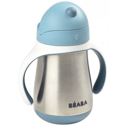 Beaba - Termokop med sugerør 250 ml blå