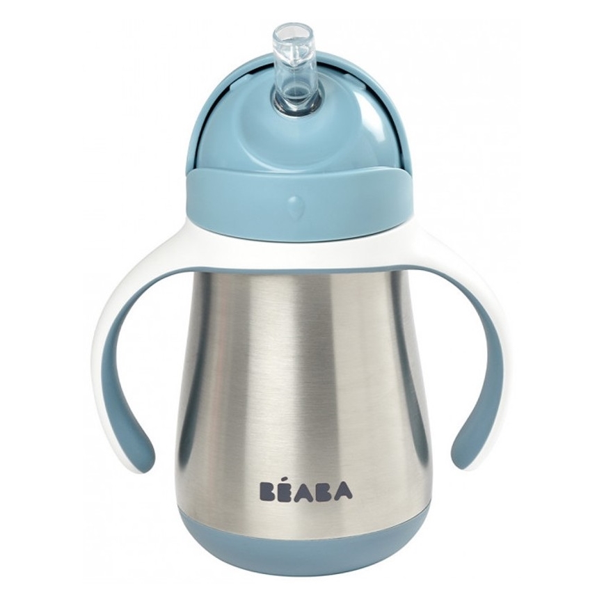 Beaba - Termokrus med sugerør 250 ml blå