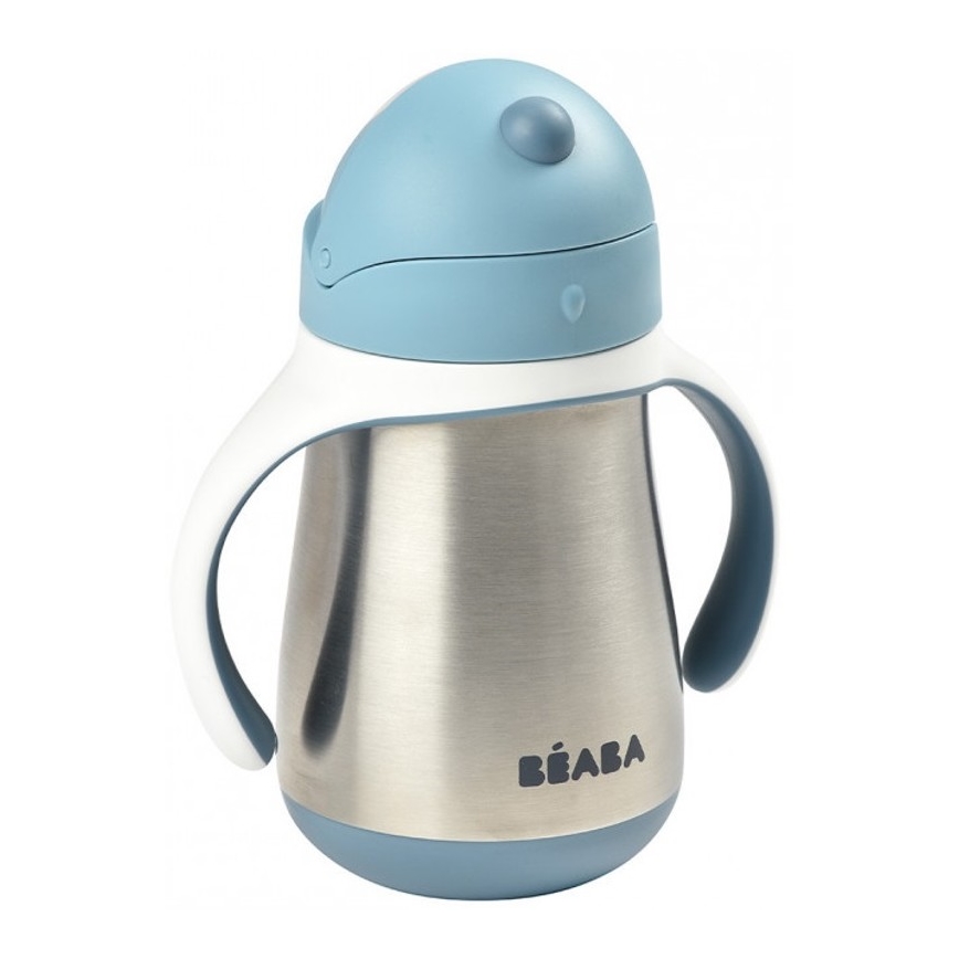 Beaba - Termokrus med sugerør 250 ml blå