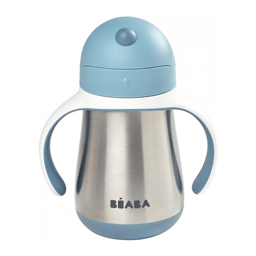 Beaba - Termokrus med sugerør 250 ml blå
