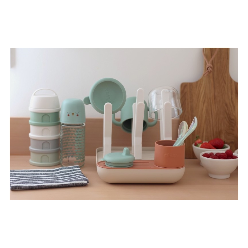 Beaba - Tørrestativ til flasker beige/orange