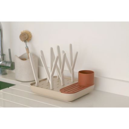 Beaba - Tørrestativ til flasker beige/orange