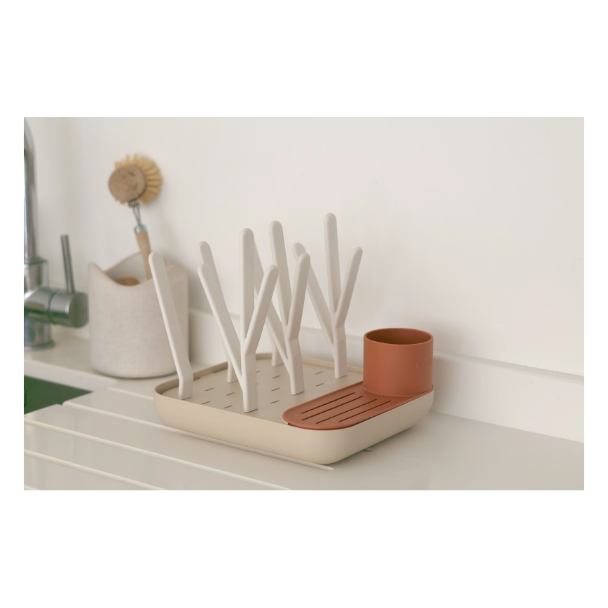 Beaba - Tørrestativ til flasker beige/orange