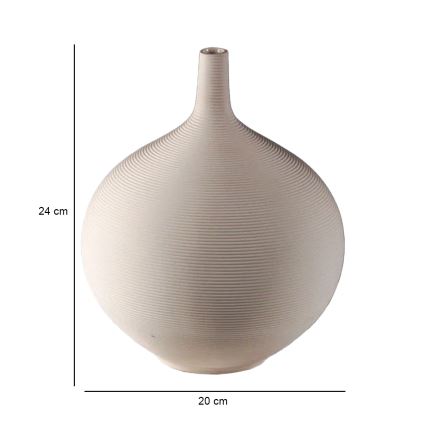Beige keramisk vase 24 cm