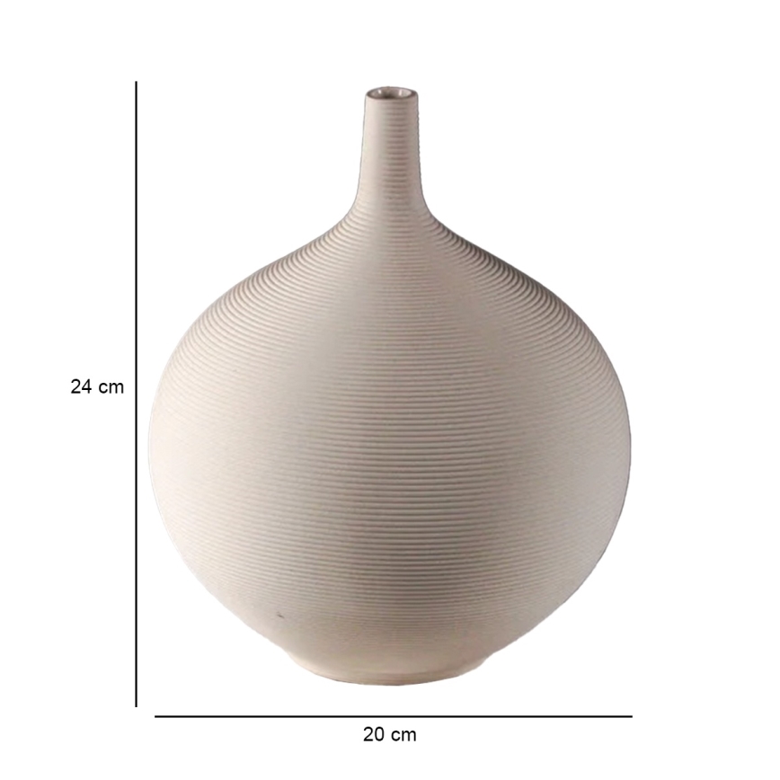 Beige keramisk vase 24 cm