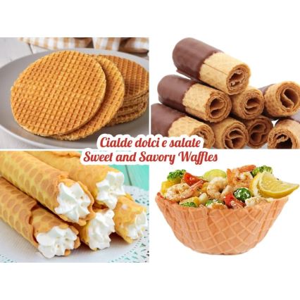 Beper - 2-i-1 vaffeljern 1000W/230V rød