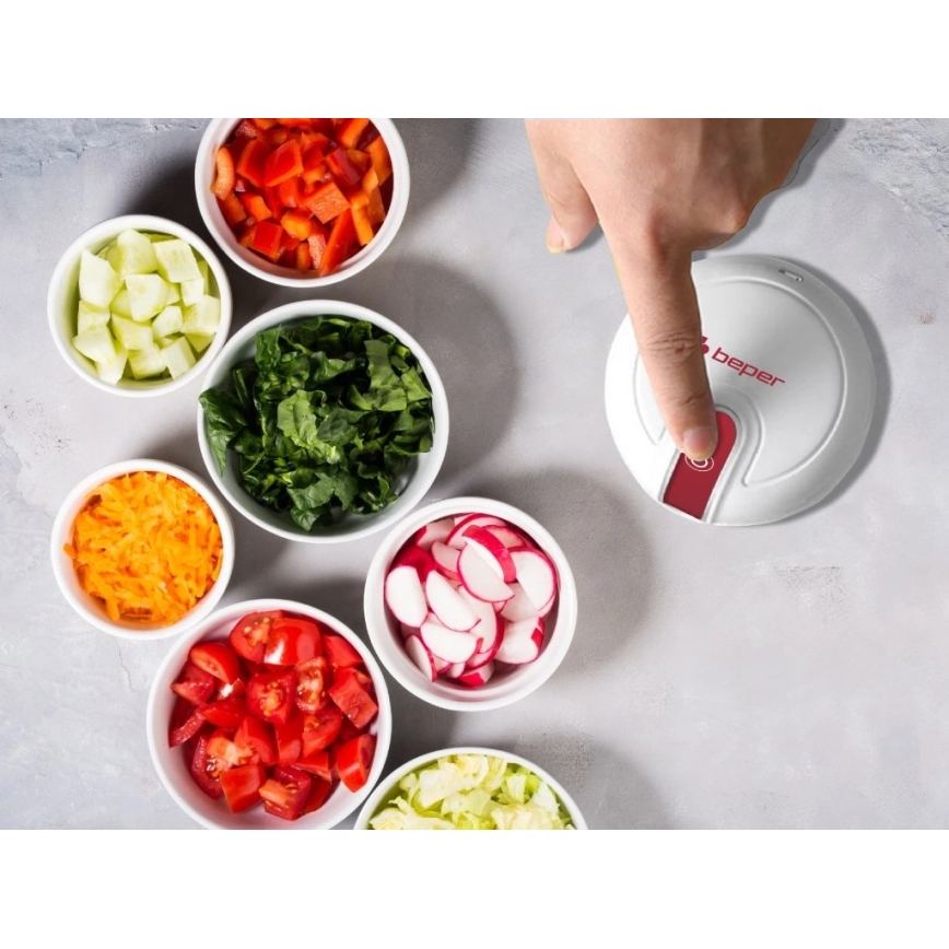 Beper - Genopladelig minihakker 30W/5V 1500 mAh 250 ml