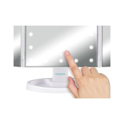 Beper - Makeupspejl med LED-belysning 4xAAA/5V
