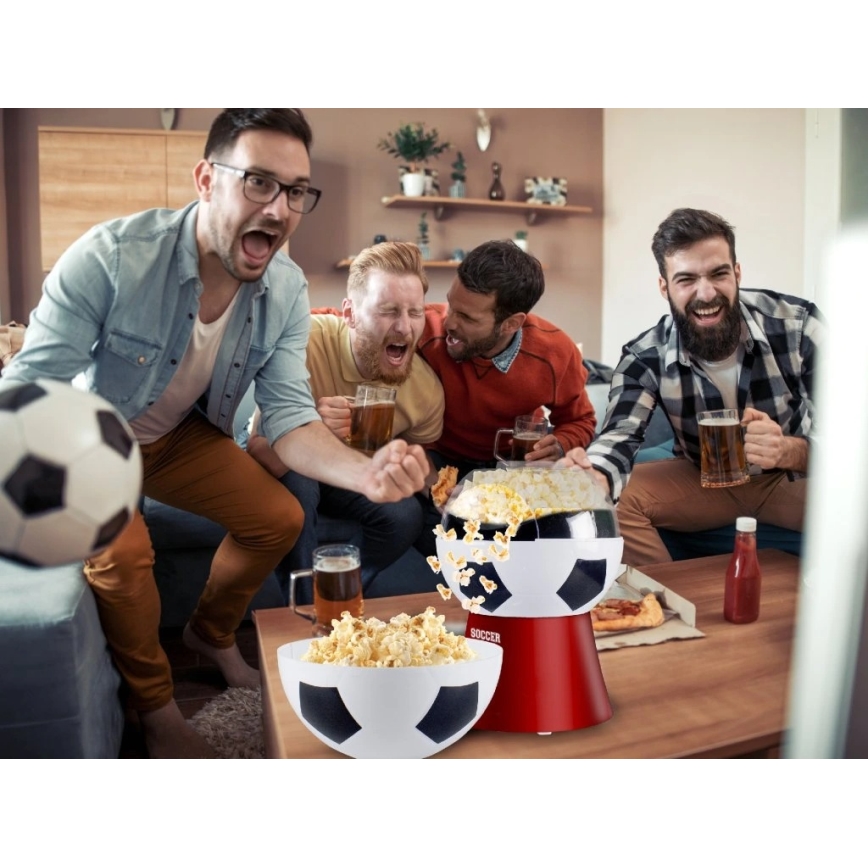 Beper - Popcornmaskine 1200W/230V fodbold/rød